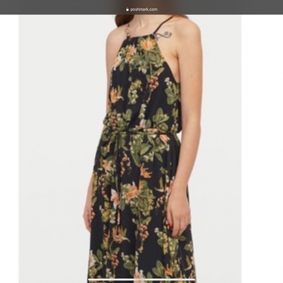 H&M Dresses & Skirts - H&M floral sleeveless maxi dress  size 10 high neck